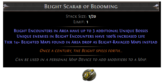 PoE Blight Scarab of Blooming