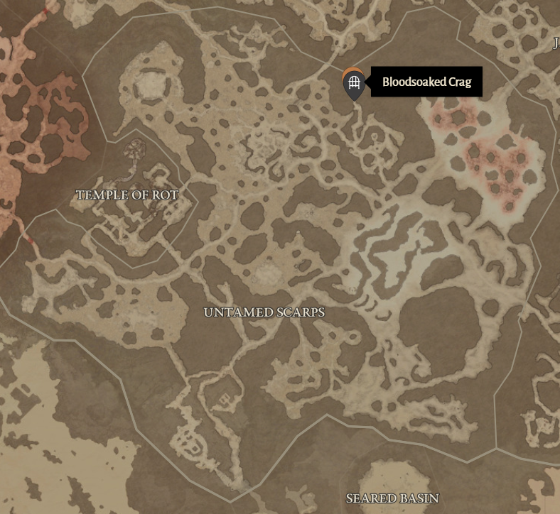 Bloodsoaked Crag Diablo 4 Location
