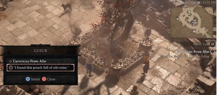 Bring the Bag of Old Coins to Gesur - Diablo 4