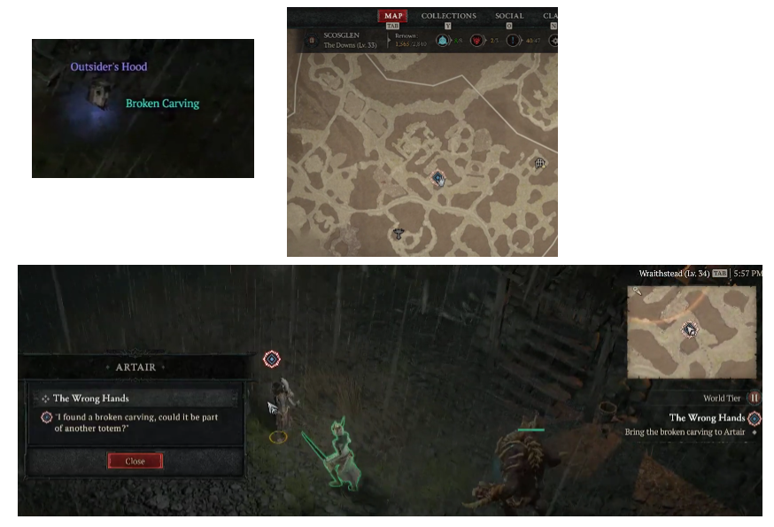 Bring the Broken Carving to Artair - Diablo 4