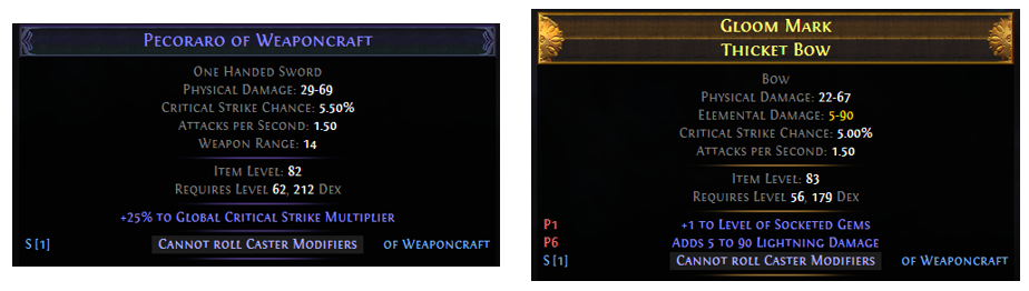 Cannot roll Caster Mods