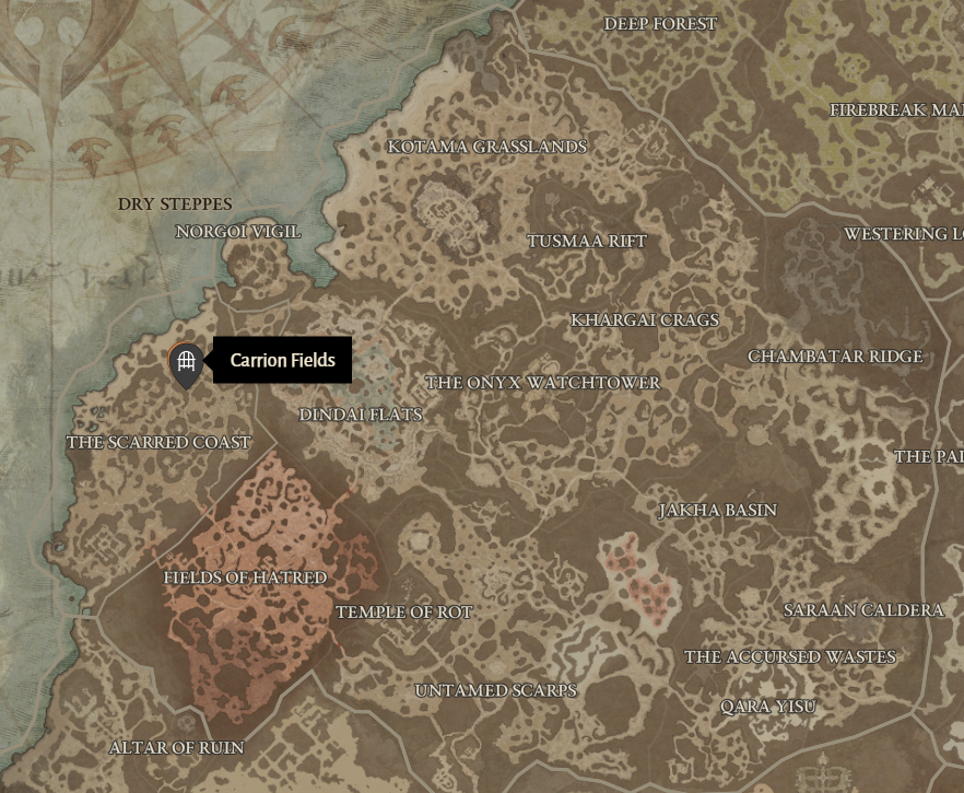 Carrion Fields Diablo 4 Location