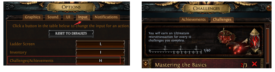 Challenges / Achievements PoE