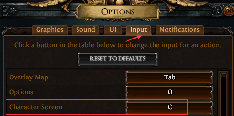 Character Screen PoE