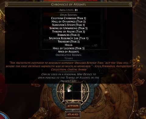 Place the Chronicle of Atzoatl into map device