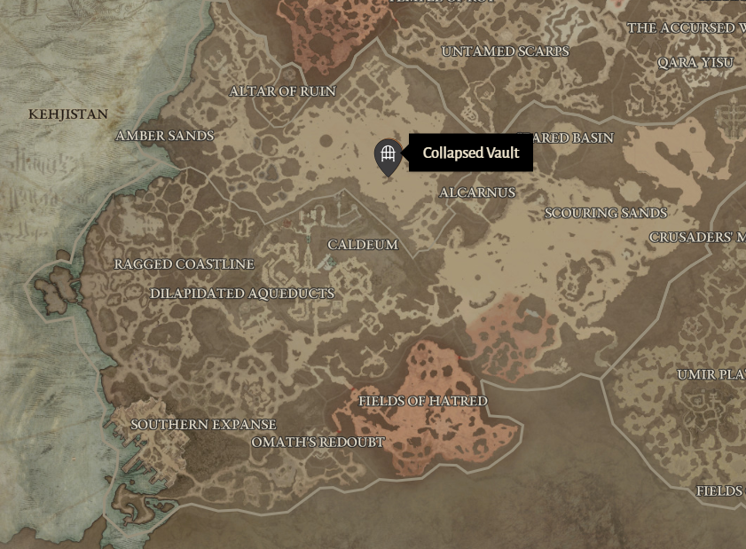 Collapsed Vault Diablo 4 Location