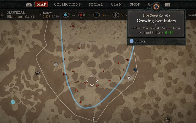 Collect Marsh Snake Venom from Nangari Spitters - Diablo 4