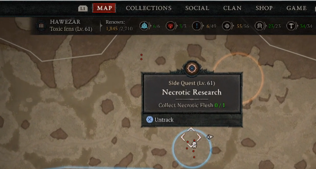 Collect Necrotic Flesh - Diablo 4