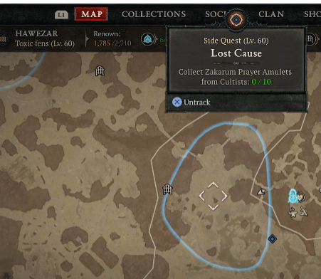 Collect Zakarum Prayer Amulets from Cultists - Diablo 4