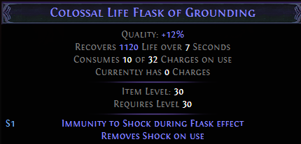 PoE Colossal Life Flask Mods