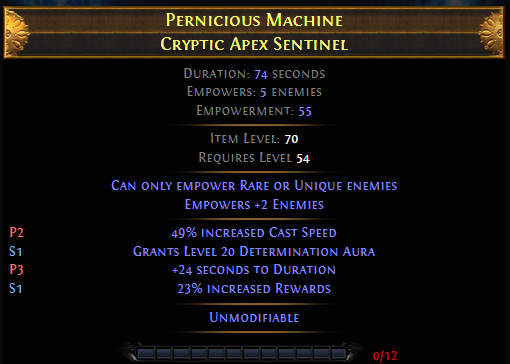 Cryptic Apex Sentinel PoE