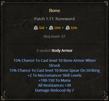 D2R Bone Runeword
