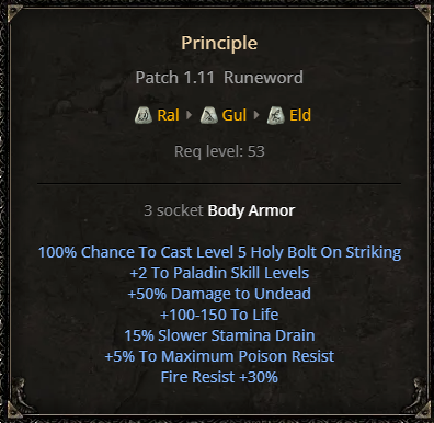 D2R Principle Runeword