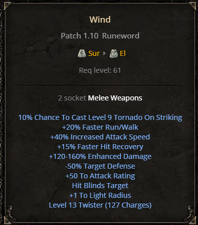 D2R Wind Runeword