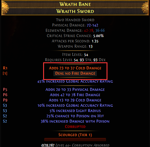 Deal no Damage Modifier PoE