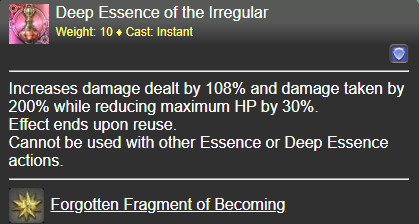 Deep Essence of the Irregular FFXIV