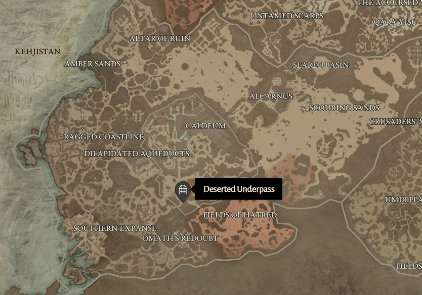 Deserted Underpass Diablo 4 Location