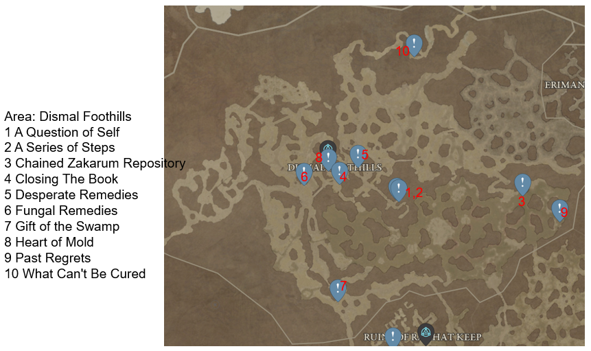 Diablo 4 Dismal Foothills Side Quests