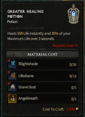 Diablo 4 Greater Healing Potion