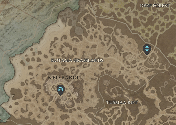 Diablo 4 Kotama Grasslands Waypoints