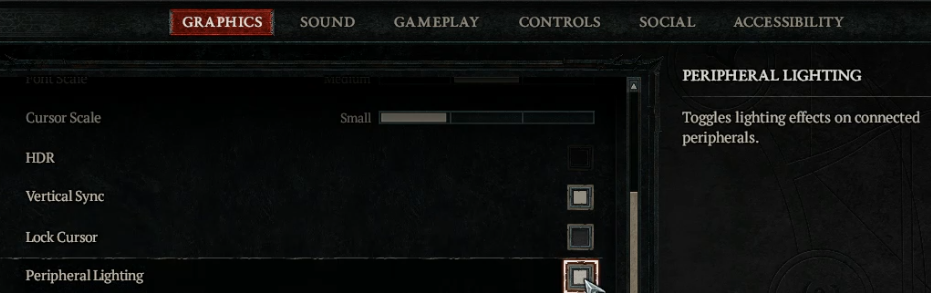 Diablo 4 Peripheral Lighting
