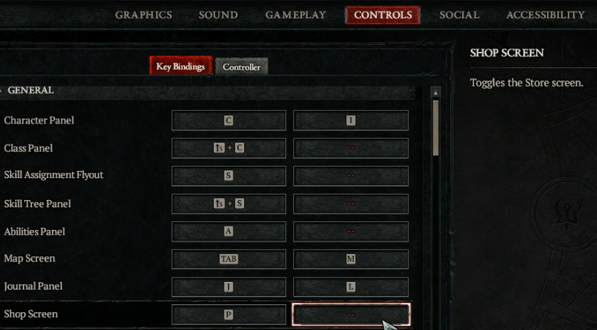 Diablo 4 Shop Screen Hotkey