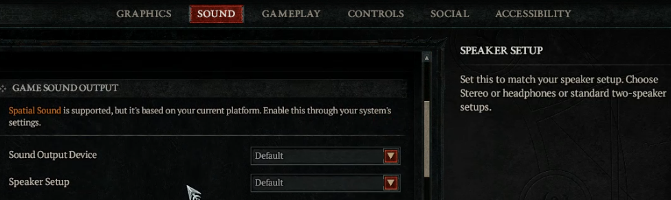 Diablo 4 Speaker Setup