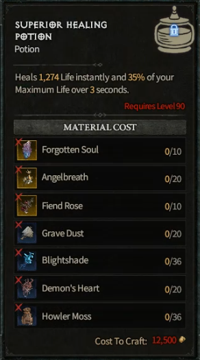 Diablo 4 Superior Healing Potion