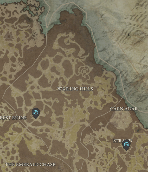 Diablo 4 Wailing Hills Waypoint