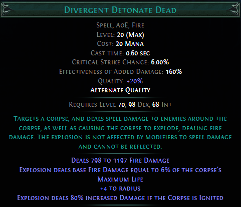 Divergent Detonate Dead PoE 3.23