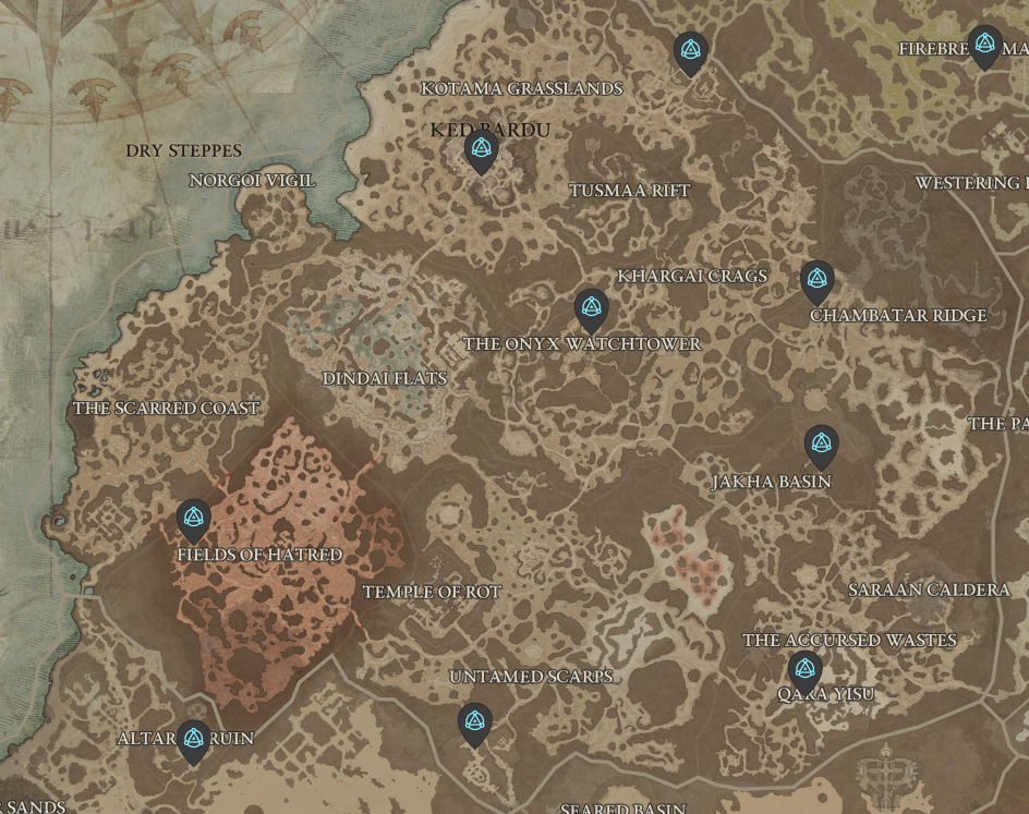 Dry Steppes Waypoints