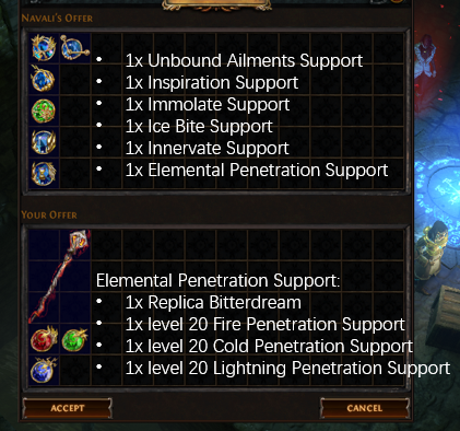 Elemental Penetration Support Recipe