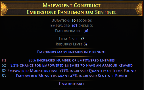 Emberstone Pandemonium Sentinel PoE