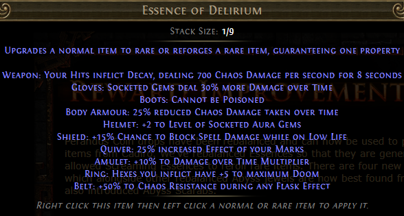 Essence of Delirium PoE