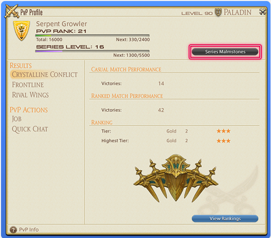 FFXIV Claim PvP Series 1 Rewards