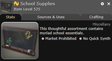 FFXIV School Supplies