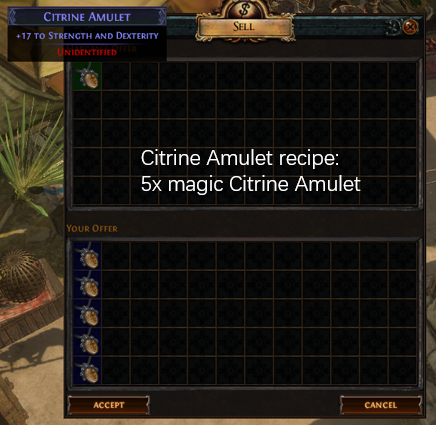 Five magic Citrine Amulet recipe