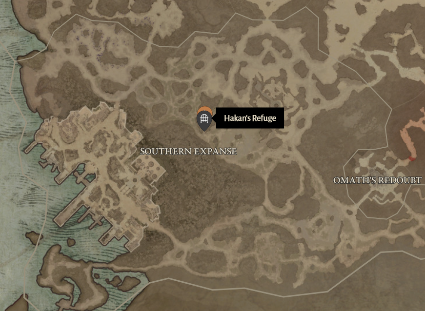 Hakan's Refuge Diablo 4 Location