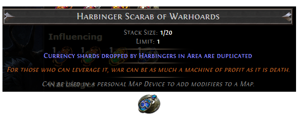 PoE Harbinger Scarab of Warhoards