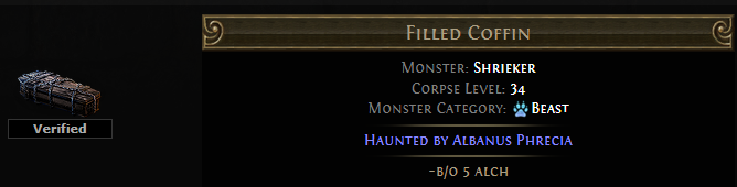 PoE Haunted by Albanus Phrecia