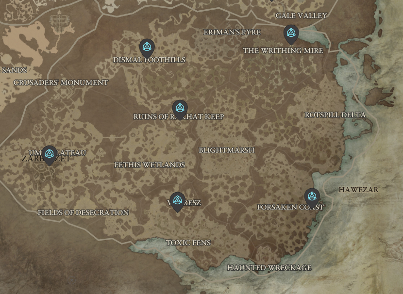 Hawezar Waypoints - Diablo 4