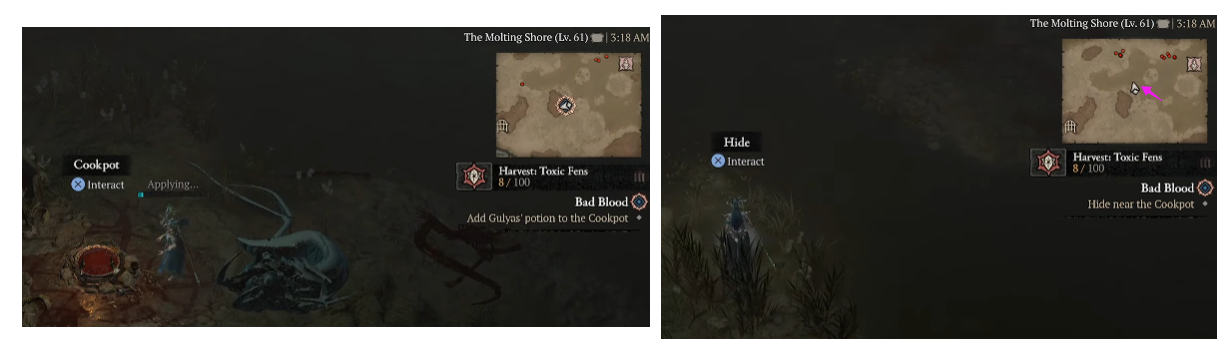 Hide near the Cookpot - Diablo 4