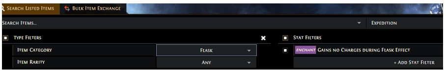 How to search for Enkindling Orb Enchanted Flask