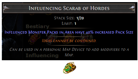 PoE Influencing Scarab of Hordes