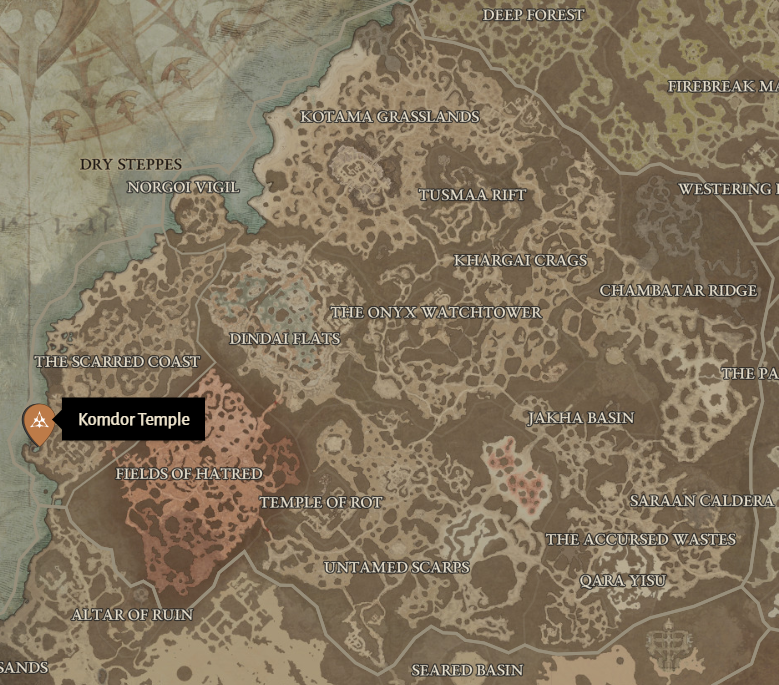 Komdor Temple Diablo 4 Location