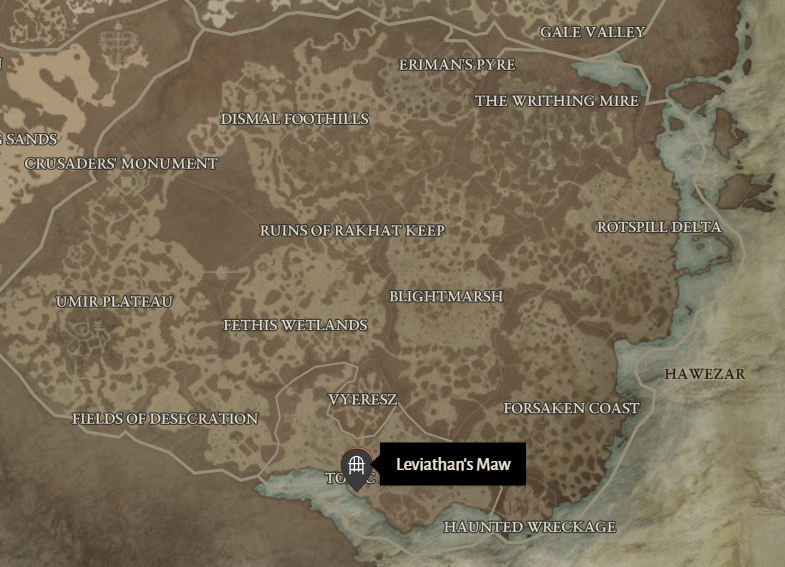 Leviathan's Maw Diablo 4 Location
