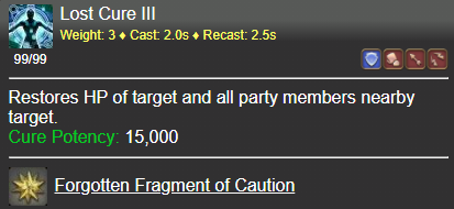 Lost Cure III FFXIV