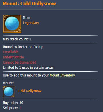 Lost Ark Mount: Cold Rollysnow