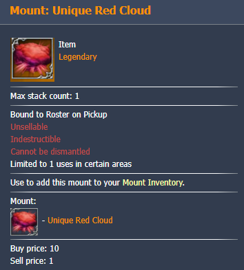 Lost Ark Mount: Unique Red Cloud