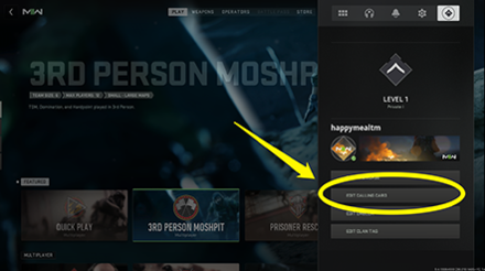 MW3 Calling Card Not Equipping